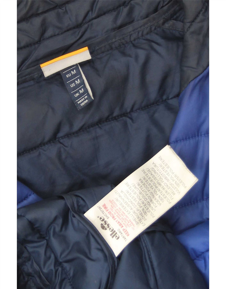 Jaqueta acolchoada masculina Ellesse UK 38 poliéster colorblock azul médio