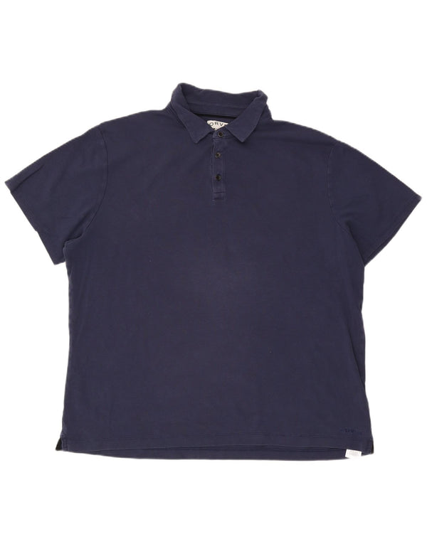 Camisa polo masculina Orvis 2XL algodão azul marinho