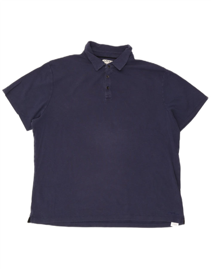 Camisa polo masculina Orvis 2XL algodão azul marinho