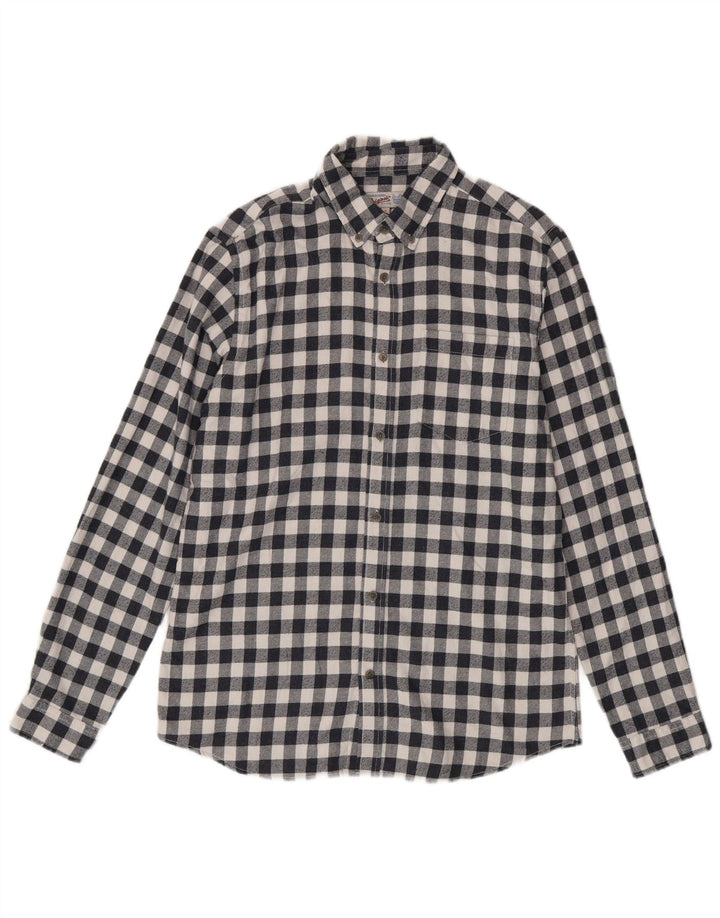 Camisa masculina de flanela Jack & Jones grande algodão guingão azul marinho