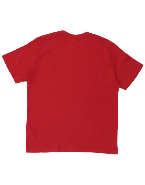 Camiseta gráfica masculina Reebok Top grande algodão vermelho