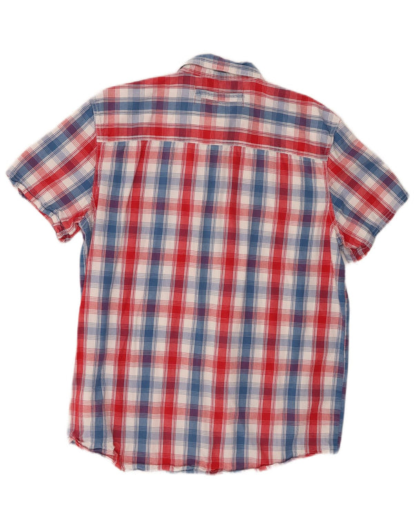 Wrangler Camisa masculina de manga curta grande algodão xadrez multicolorido