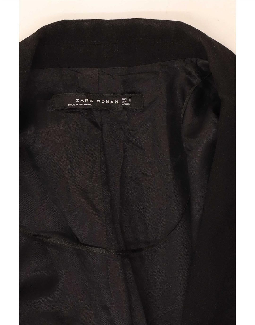 Colete feminino Zara Longline UK 8 pequeno poliéster preto