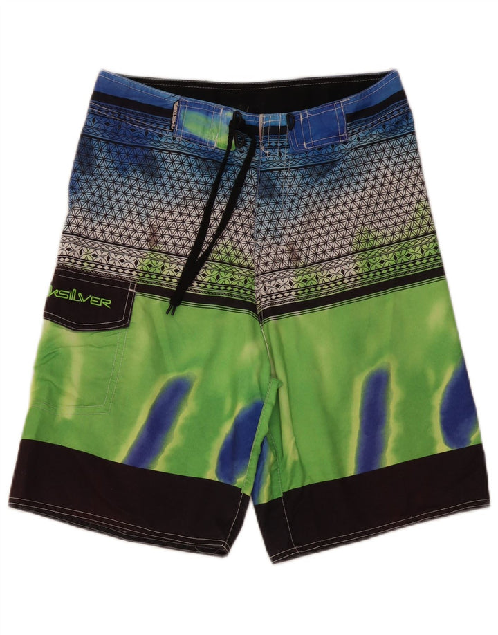 Quiksilver Mens Graphic Natação Shorts Médio Colorblock Multicolorido