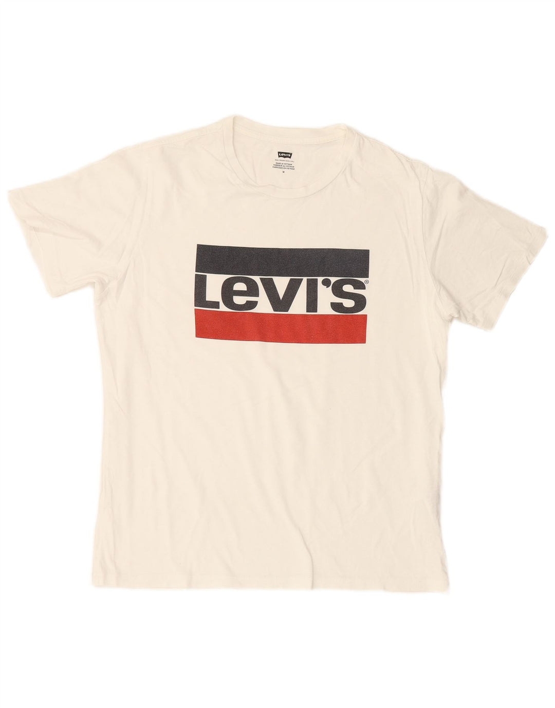 Camiseta gráfica masculina LEVI'S Top médio algodão branco