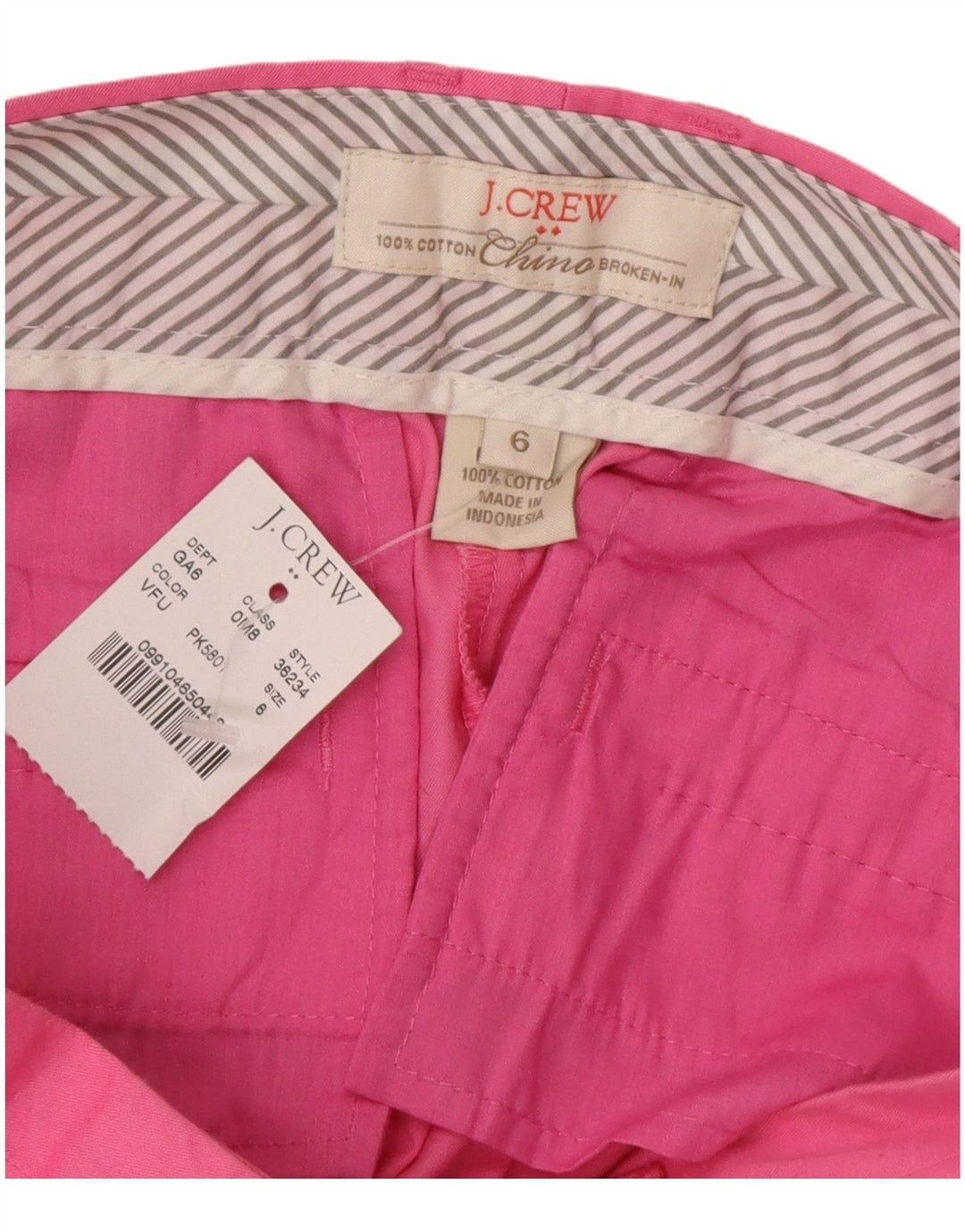 J. CREW Shorts Chino Feminino US 6 Médio W32 Algodão Rosa