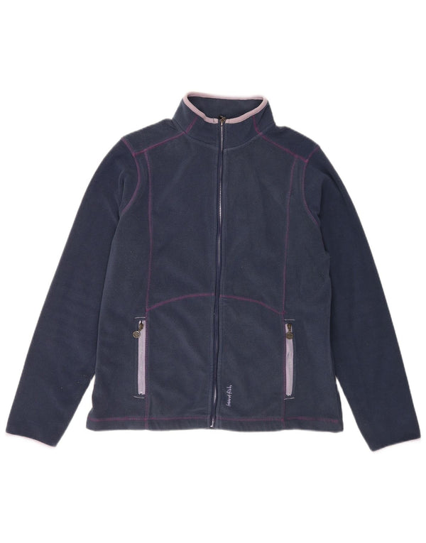 Jaqueta de lã feminina Weird Fish UK 12 poliéster azul marinho médio