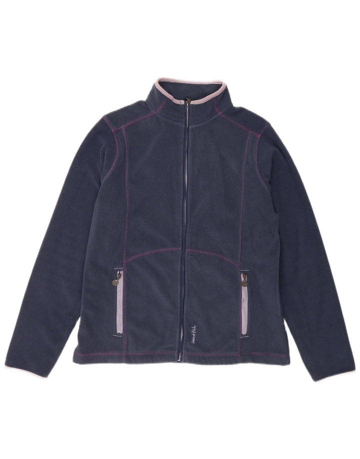 Jaqueta de lã feminina Weird Fish UK 12 poliéster azul marinho médio