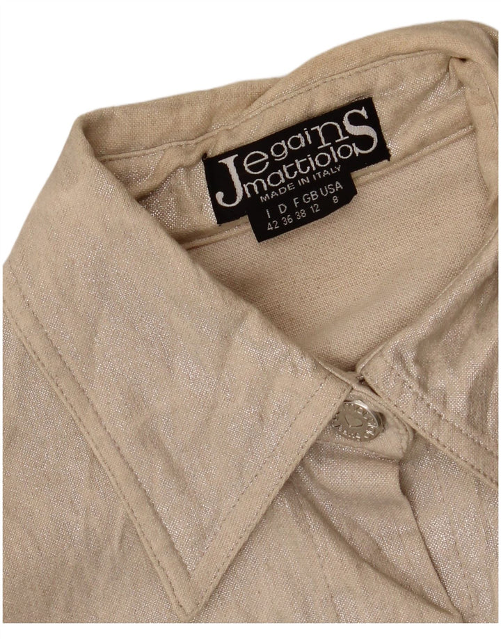 Jaqueta bomber feminina Jegains Mattiolo UK 12 linho bege médio