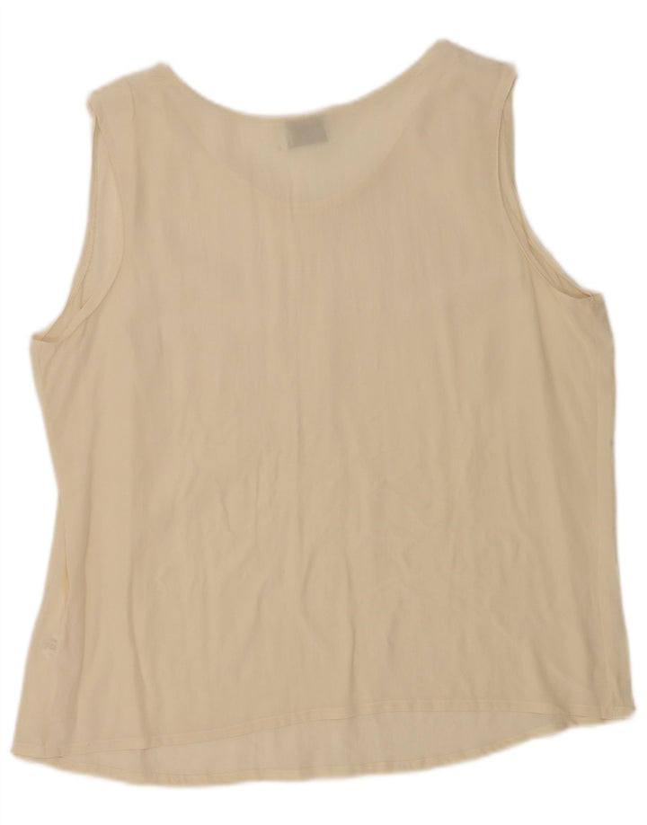 Blusa feminina sem mangas Cristaldi Top IT 50 XL seda bege
