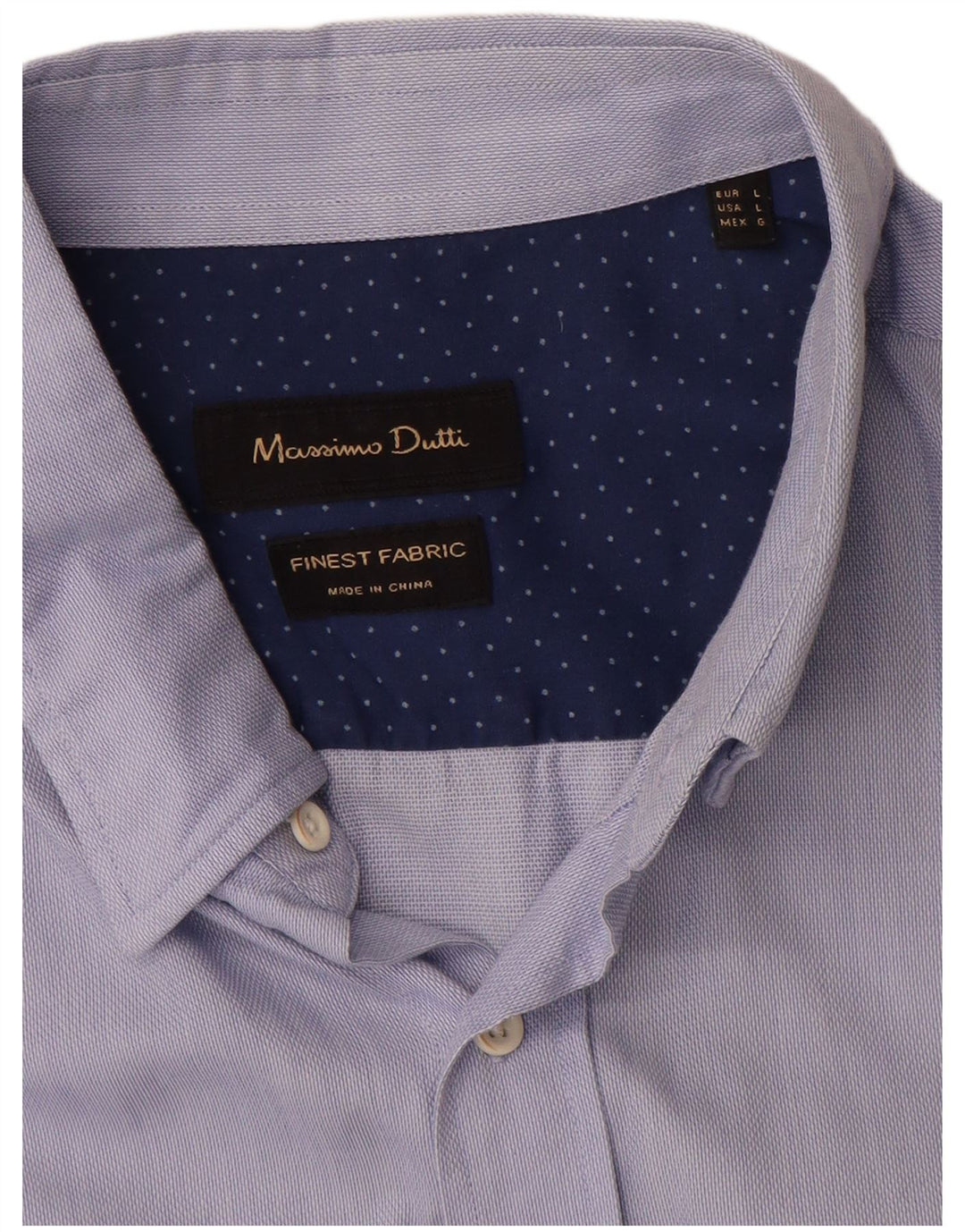 Camisa masculina Massimo Dutti grande algodão azul