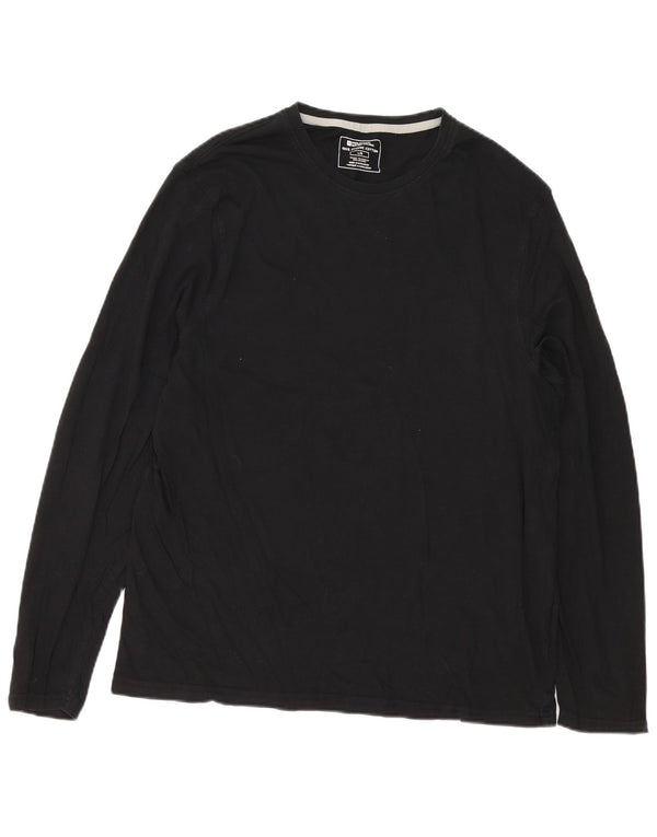Mountain Warehouse Mens Top Manga Longa Grande Algodão Preto