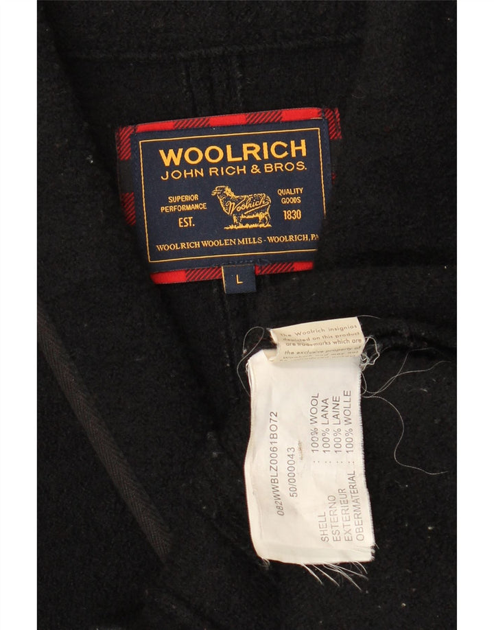Jaqueta blazer feminina Woolrich com 4 botões Reino Unido 14 grande lã preta