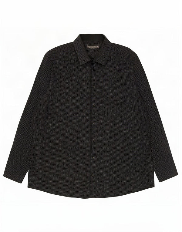 Camisa masculina Angelo Litrico tamanho 45/46 2XL algodão manchado preto