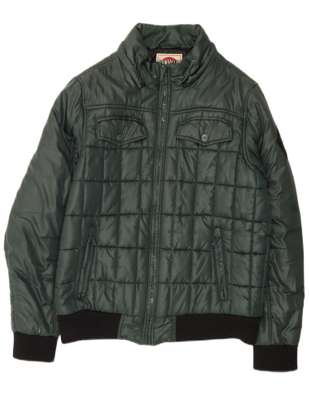 Jaqueta acolchoada masculina Kenvelo UK 40 poliéster verde grande
