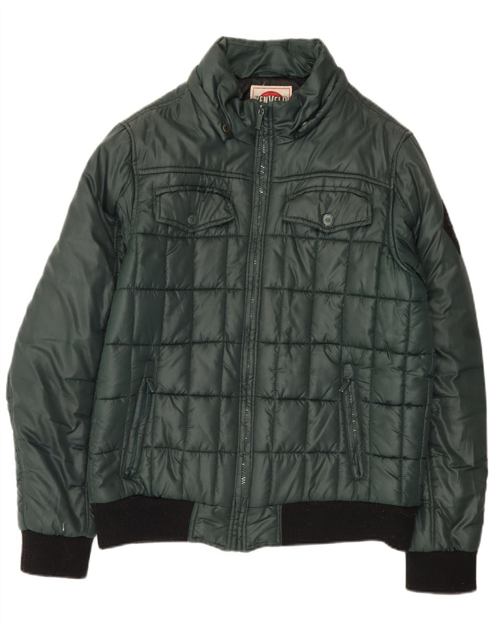 Jaqueta acolchoada masculina Kenvelo UK 40 poliéster verde grande
