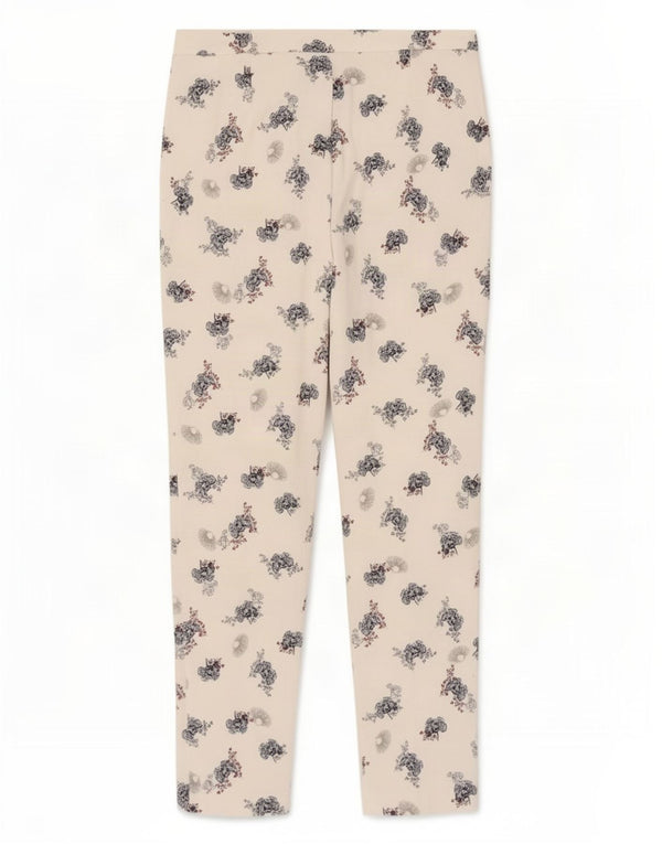 Calça Chino Feminina Marks & Spencer Reino Unido 12 Médio W32 L28 Branco Floral
