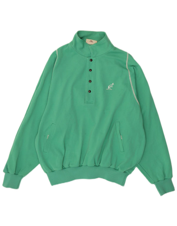 AUSTRALIAN L'ALPINA Moletom masculino com gola polo Jumper IT 54 XL algodão verde