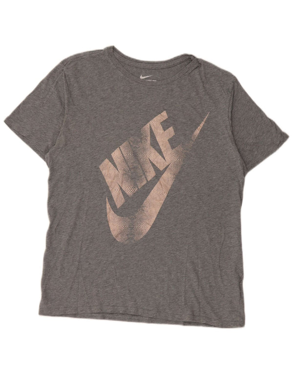 Camiseta gráfica feminina Nike UK 16 grande algodão cinza