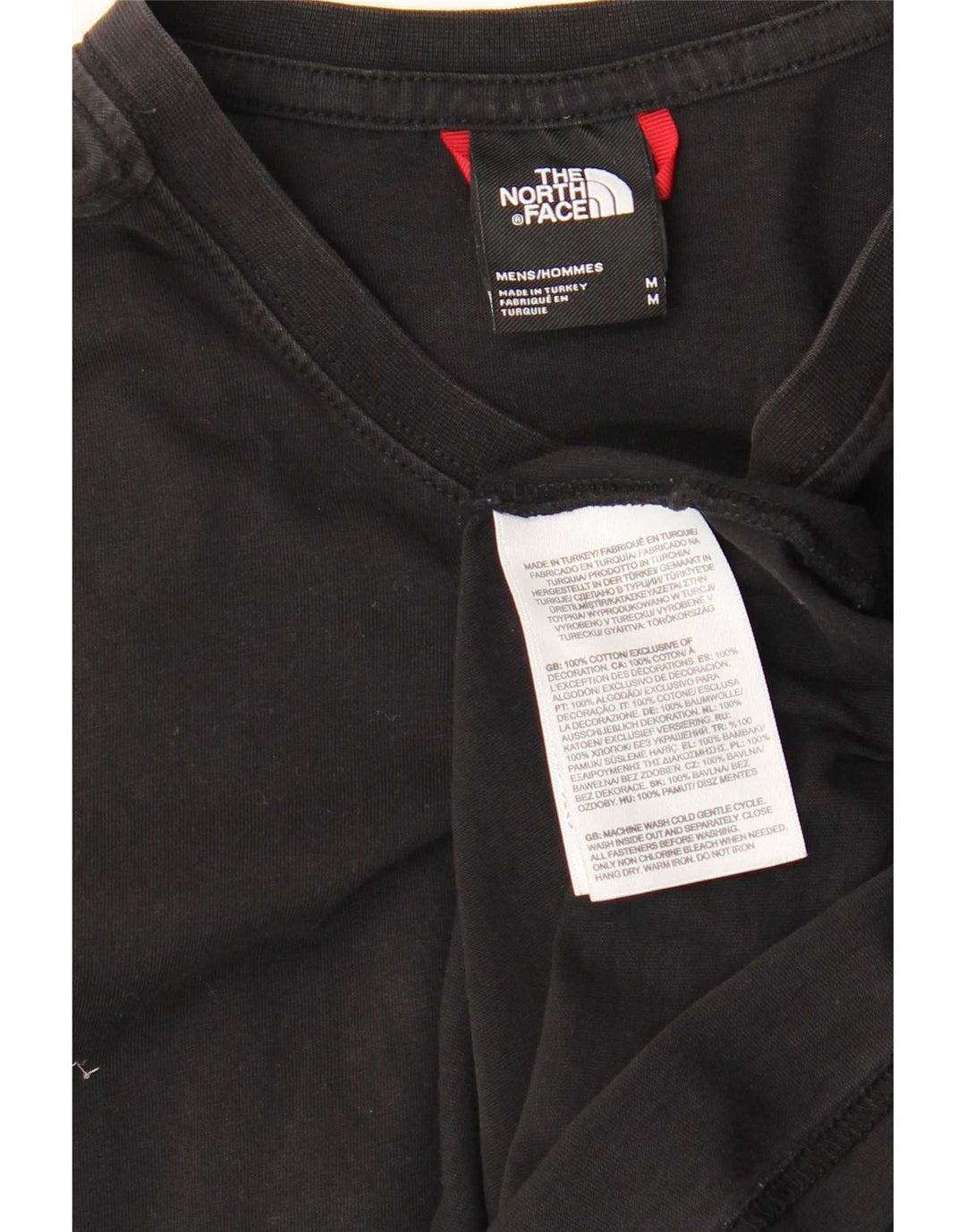 Camiseta gráfica masculina The North Face Top médio algodão preto