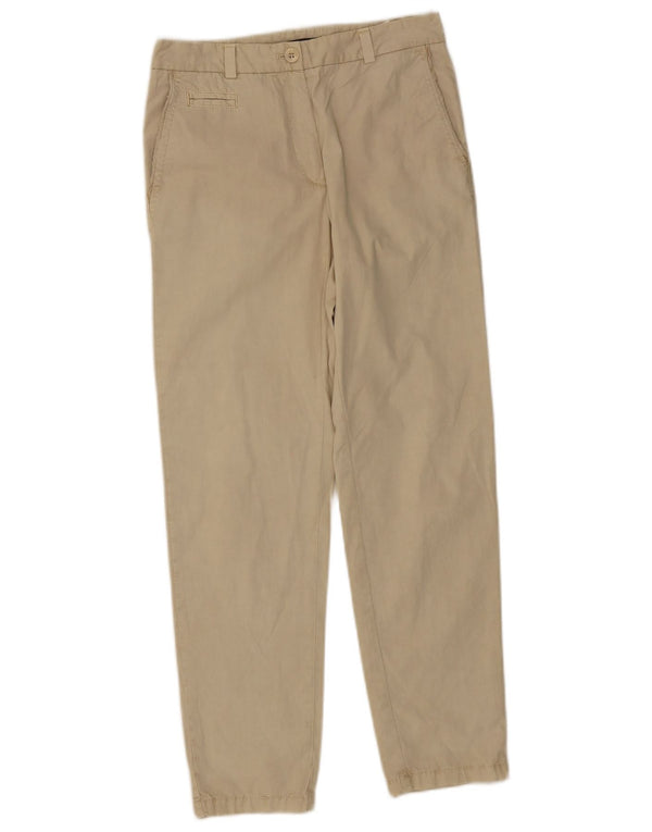 Calça chino reta feminina Marks & Spencer UK 8 pequena W30 L28 bege