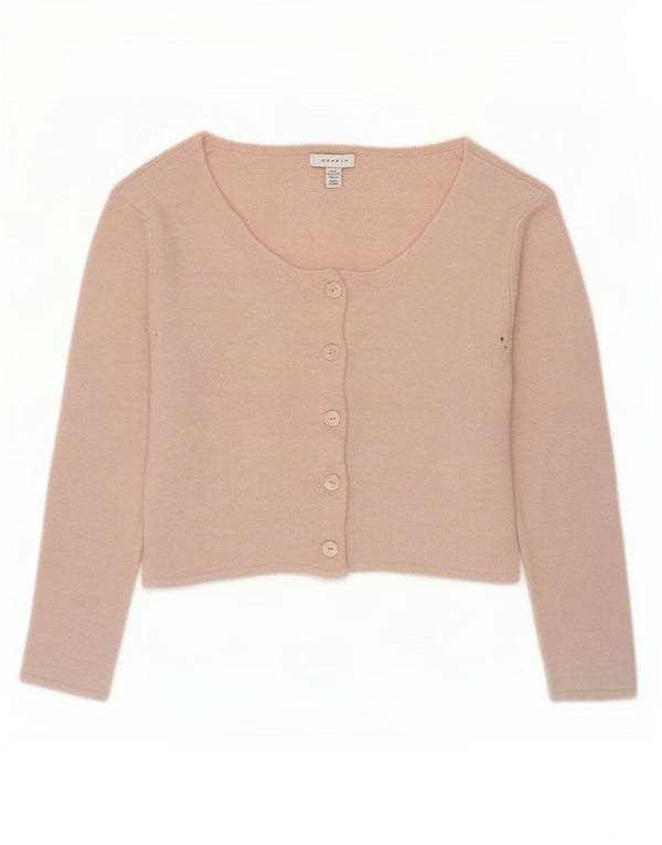 Topshop suéter feminino cropped cardigan Reino Unido 14 acrílico rosa médio