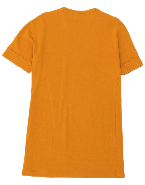 Vestido camiseta feminino Zara Reino Unido 10 pequeno laranja