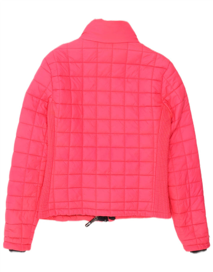 Jaqueta acolchoada acolchoada feminina Superdry UK 14 esportes de poliéster rosa médio
