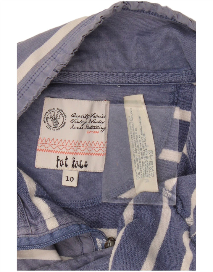 Suéter feminino grande FAT FACE Reino Unido 10 listrado azul marinho pequeno