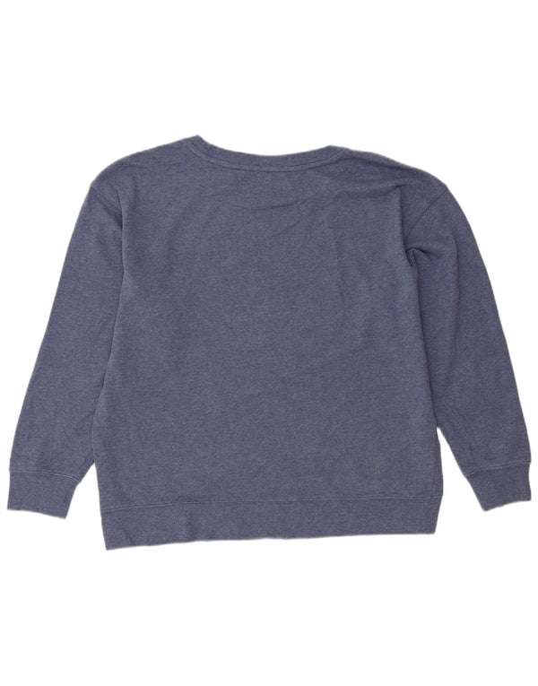 CALVIN KLEIN JEANS moletom gráfico feminino jumper UK 16 grande azul