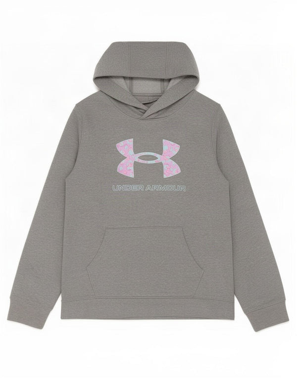 Suéter gráfico com capuz Under Armour para meninas 11-12 anos grande algodão cinza
