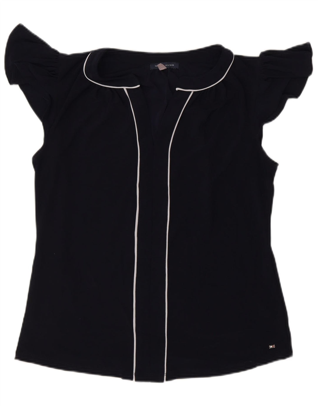 Blusa feminina TOMMY HILFIGER UK 14 poliéster azul marinho médio