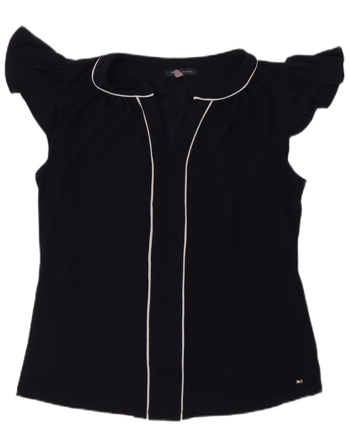 Blusa feminina TOMMY HILFIGER UK 14 poliéster azul marinho médio
