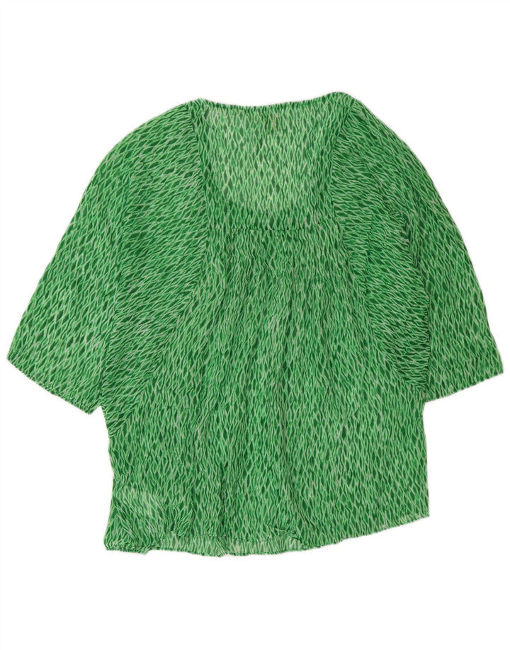 Blusa feminina Michael Kors UK 16 grande verde argyle/diamante poliéster