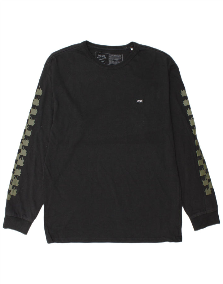 Vans Masculino Classic Fit Graphic Top Manga Longa Médio Preto Geométrico Algodão