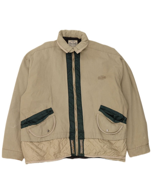 Jaqueta bomber masculina vintage UK 42 XL bege Colourblock