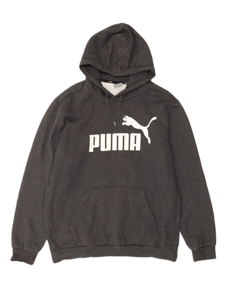 PUMA Mens Graphic Hoodie Jumper XL Grey Cotton Vintage Puma and Second-Hand Puma from Messina Hembry 