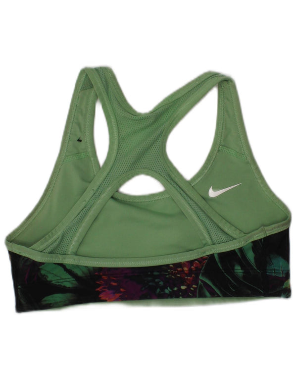 Sutiã esportivo reversível Nike feminino top pequeno verde floral esportivo