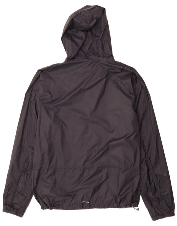 Jaqueta de chuva masculina Quiksilver com capuz UK 42 XL azul marinho nylon