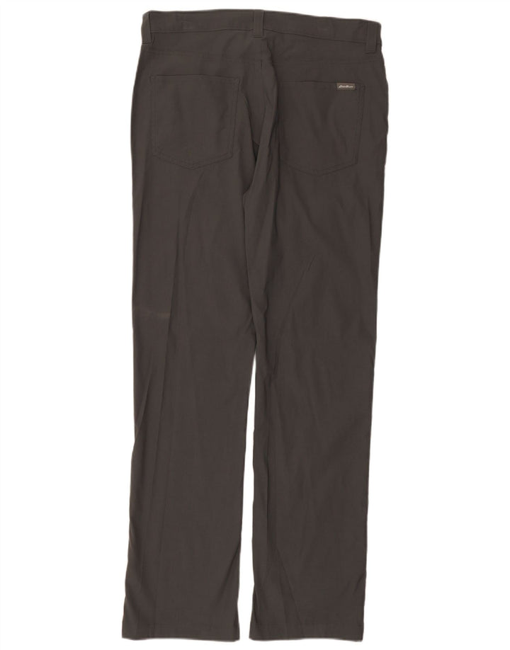 Calça casual reta masculina Eddie Bauer W33 L32 cinza nylon