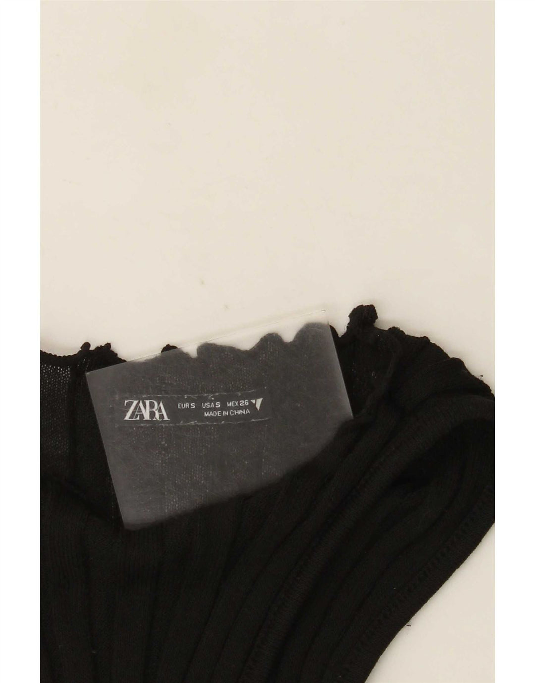 Zara Womens Vest Top UK 8 Pequeno Preto