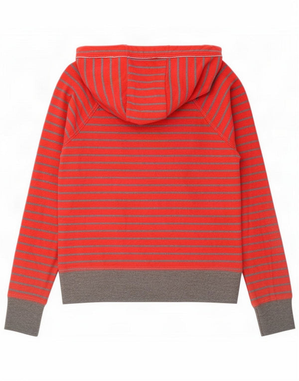 Abercrombie & Fitch Womens Hoodie Jumper UK 14 Médio Laranja Listrado