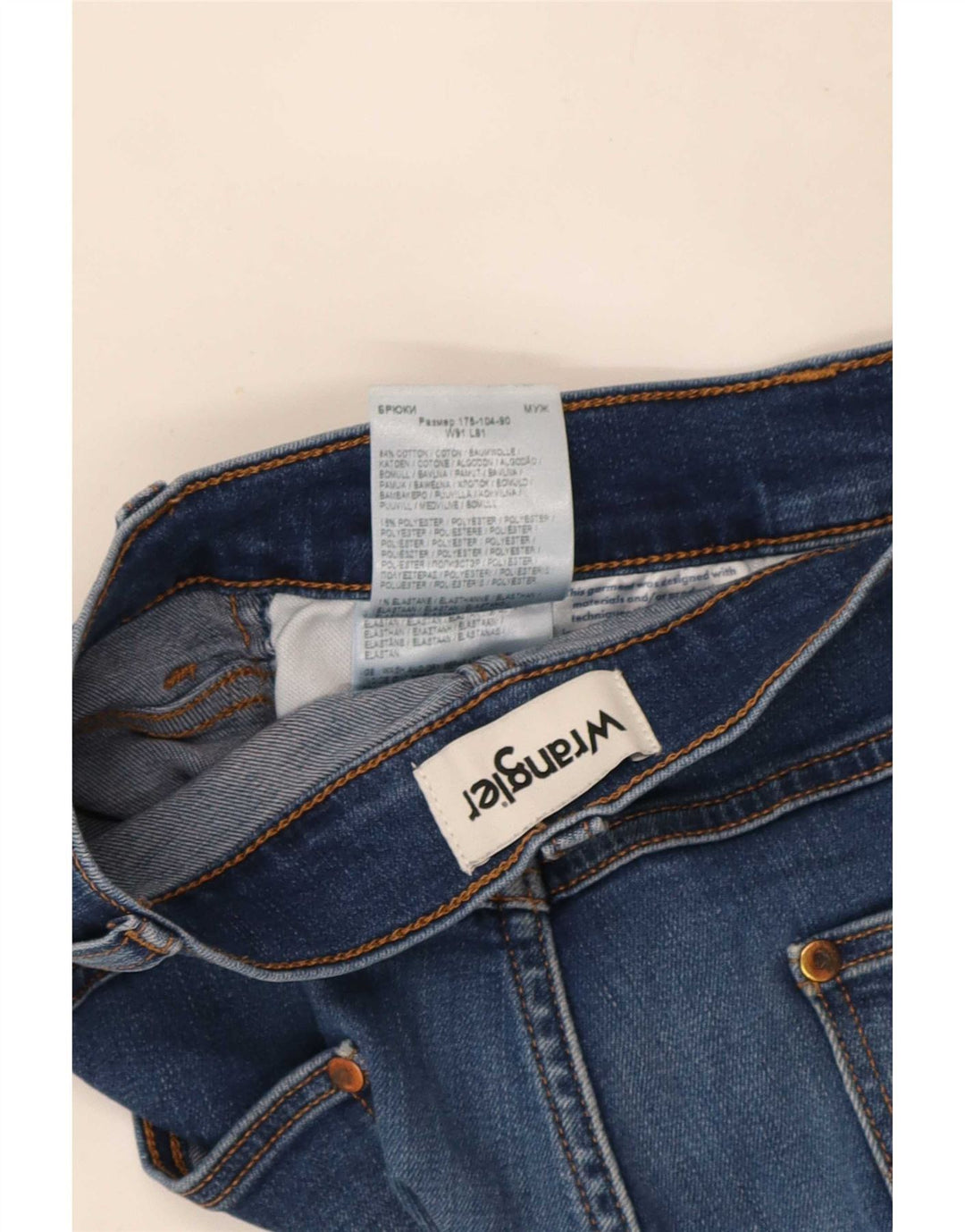 Wrangler Mens Larston Slim Jeans W36 L32 Azul Algodão
