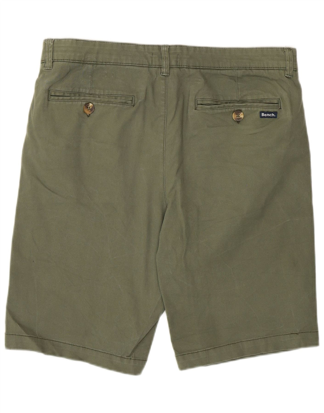 Bench Mens Chino Shorts W32 Algodão Cáqui Médio