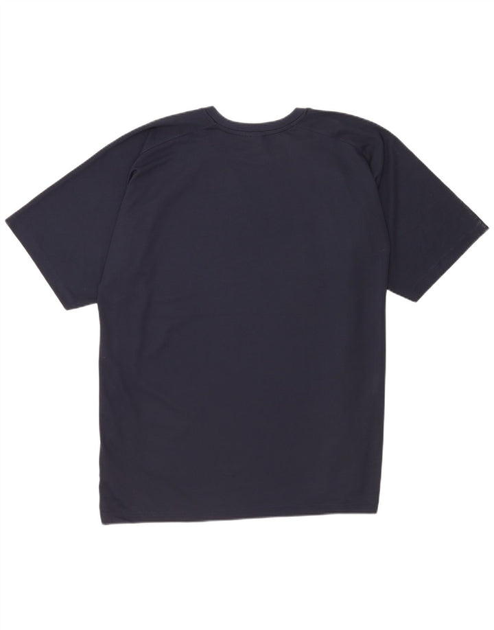 Camiseta gráfica masculina da Umbro Top grande poliéster colorblock azul marinho