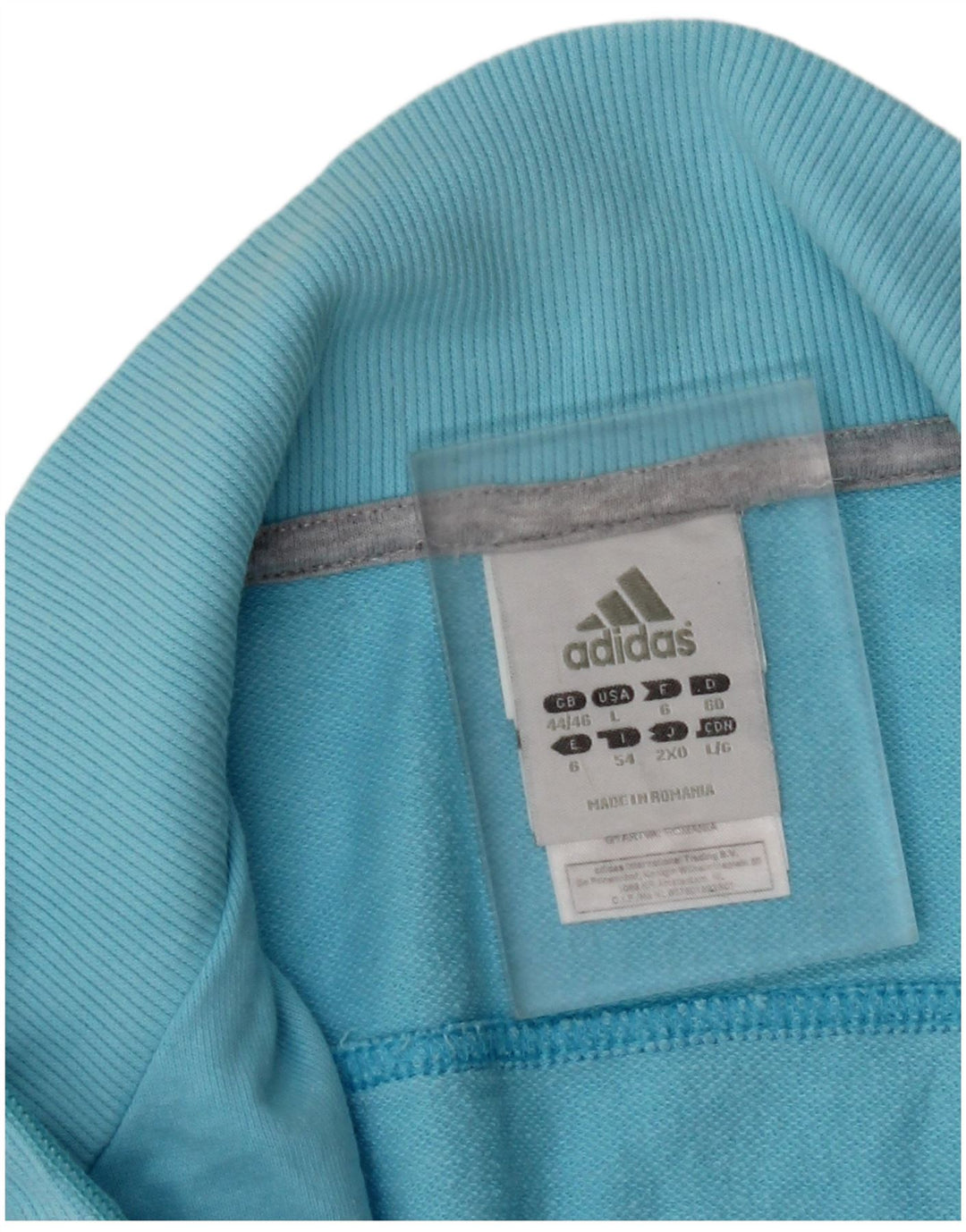 ADIDAS Womens Tracksuit Top Jacket EU 44/46 Grande Azul Algodão