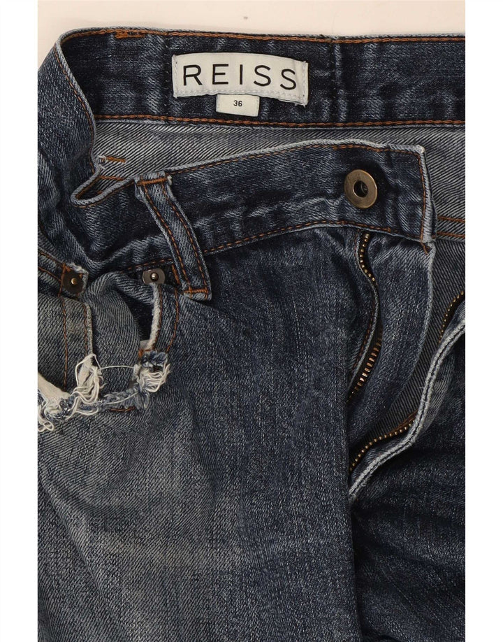 Jeans retos masculinos Reiss W36 L31 algodão azul