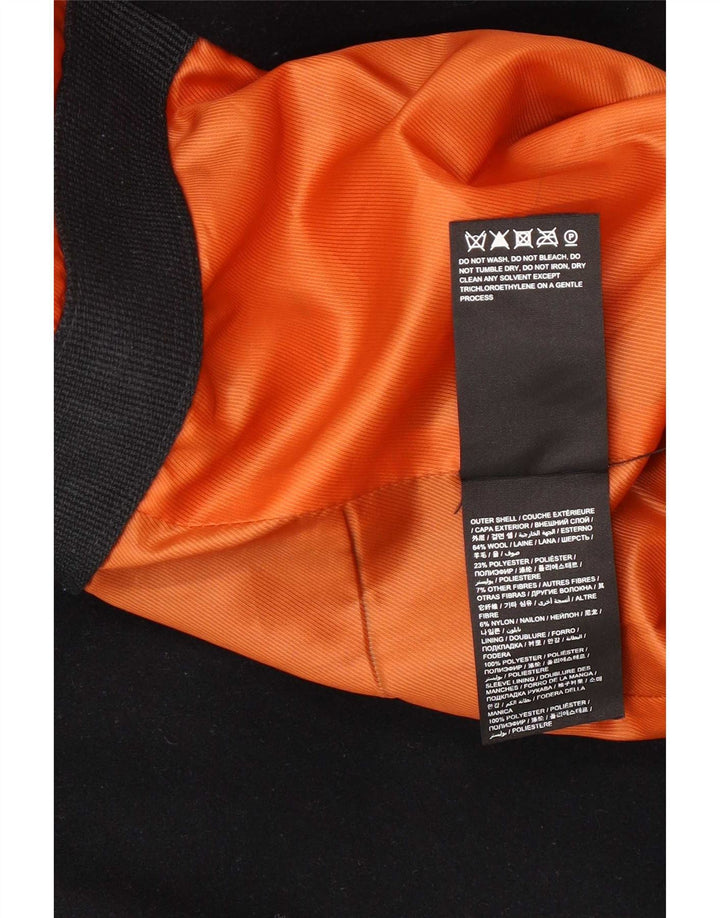 Casaco masculino Superdry Pea Coat UK 36 pequeno lã azul marinho