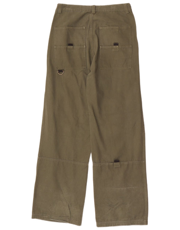 Calça Chino Masculina Vintage de Perna Larga IT 46 Pequeno W30 L32 Algodão Cáqui