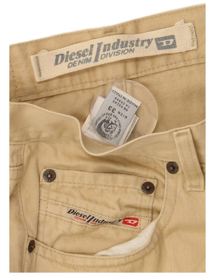 Calça feminina reta casual DIESEL W33 L33 algodão bege